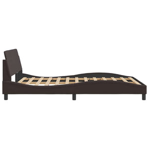 vidaXL Cadre de lit "Dover" marron foncé 120x200 cm tissu