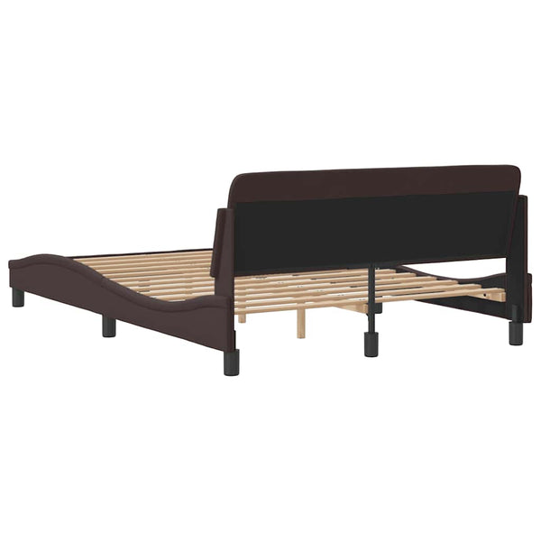 vidaXL Cadre de lit "Dover" marron foncé 120x200 cm tissu