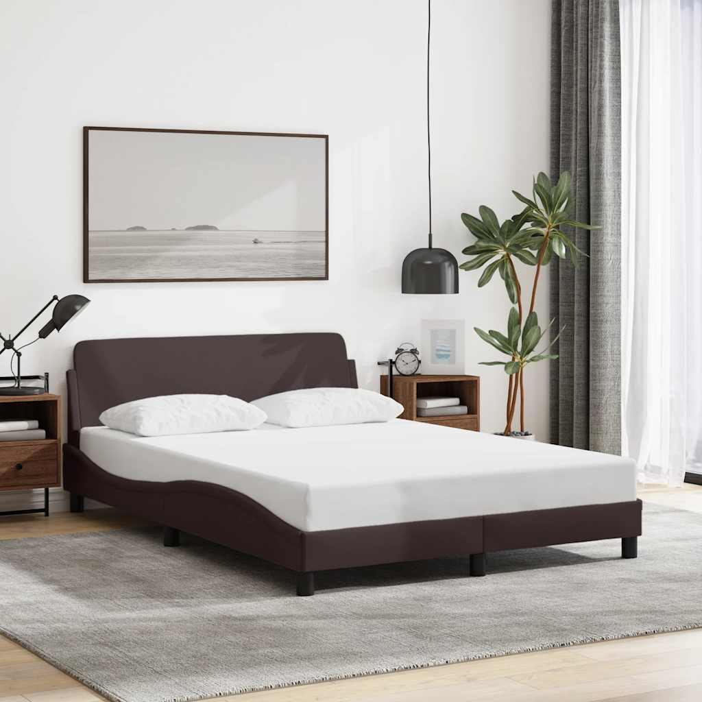vidaXL Cadre de lit "Dover" marron foncé 120x200 cm tissu