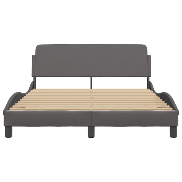 Bettgestell Dover Grau 120x200 cm Kunstleder