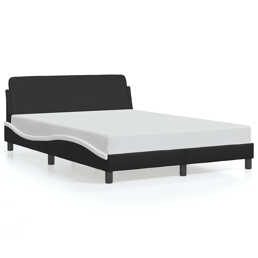 Bettgestell Dover 120x200 cm Schwarz/Weiß Kunstleder