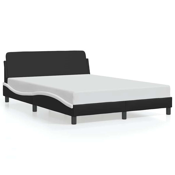 Bettgestell Dover 120x200 cm Schwarz/Weiß Kunstleder