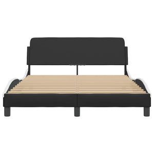 Bettgestell Dover 120x200 cm Schwarz/Weiß Kunstleder