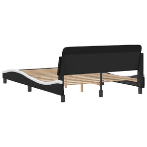 Bettgestell Dover 120x200 cm Schwarz/Weiß Kunstleder
