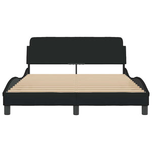 vidaXL Bed Frame "Dover" Black 140x190 cm Fabric