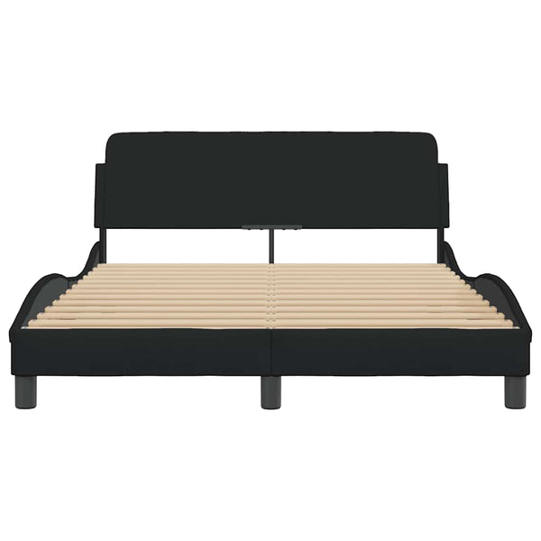 vidaXL Bed Frame "Dover" Black 140x190 cm Fabric