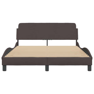 Bettgestell Stoff Dunkelbraun 140x190 cm