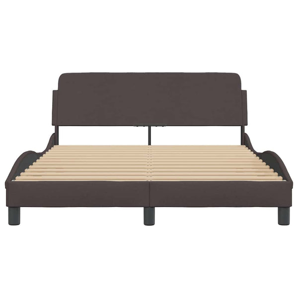 Bettgestell Stoff Dunkelbraun 140x190 cm