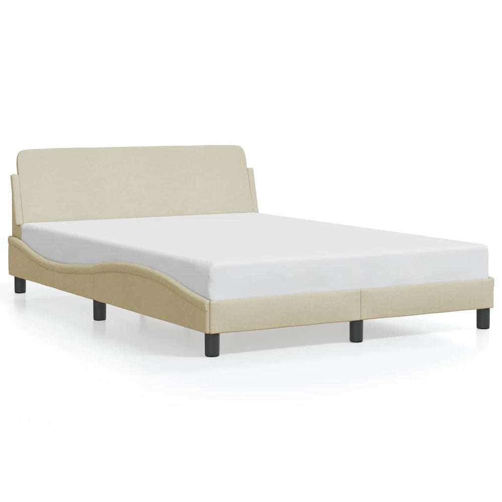 Bettgestell Creme Stoff 140x190 cm