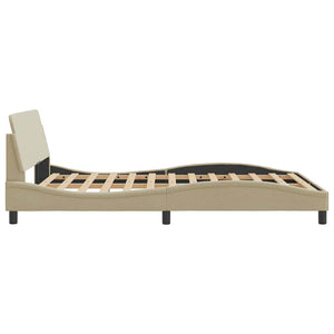 vidaXL Bed Frame "Dover" Cream 140x190 cm Fabric