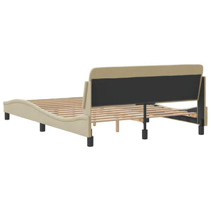 vidaXL Bed Frame "Dover" Cream 140x190 cm Fabric