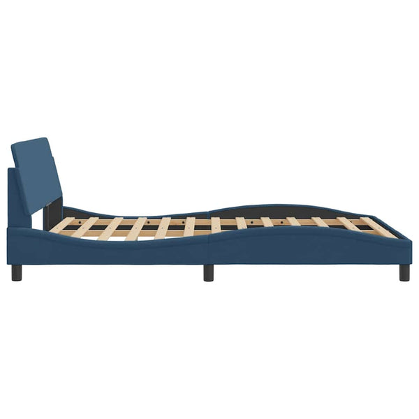 Bettgestell mit Kopfteil Blau 140x190 cm