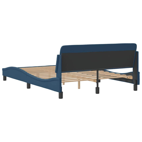 Bettgestell mit Kopfteil Blau 140x190 cm