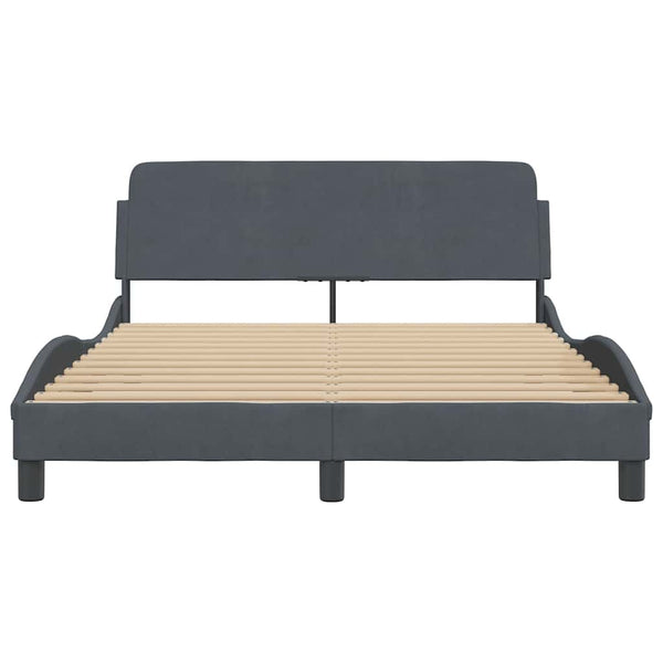 Bettgestell Dunkelgrau Samt 140x190 cm