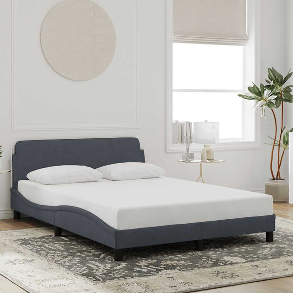 Bettgestell Dunkelgrau Samt 140x190 cm