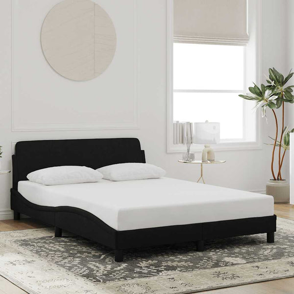 Schwarzes Samt Bettgestell 140x190 cm
