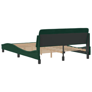Bettgestell Dunkelgrün 140x190 cm Samt