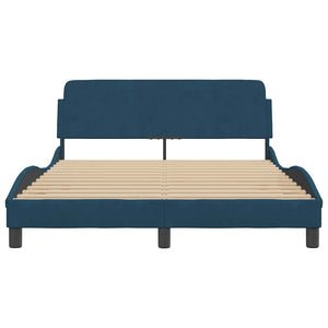 Bettgestell Blau Samt 140x190 cm