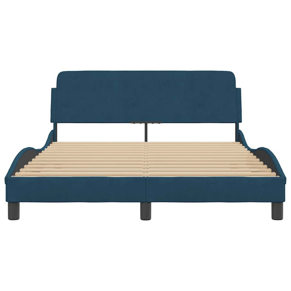 Bettgestell Blau Samt 140x190 cm