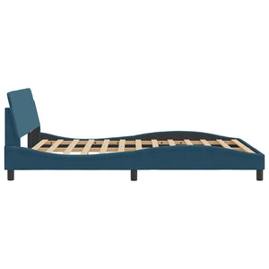 Bettgestell Blau Samt 140x190 cm