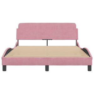 Bettgestell Rosa Samt 140x190 cm