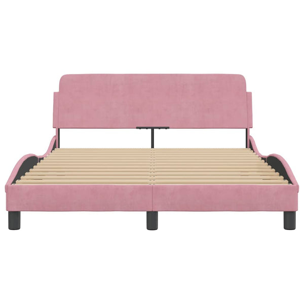 Bettgestell Rosa Samt 140x190 cm