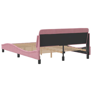 Bettgestell Rosa Samt 140x190 cm