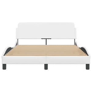 vidaXL Cadre de lit "Dover" Blanc 140x190 cm Similicuir