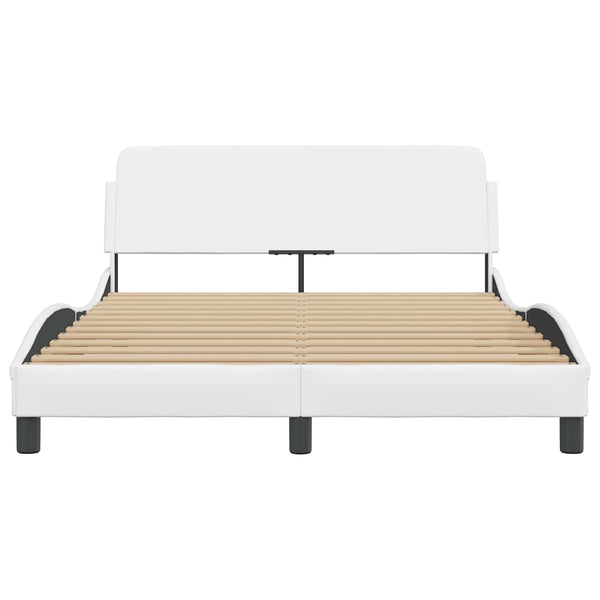 vidaXL Cadre de lit "Dover" Blanc 140x190 cm Similicuir