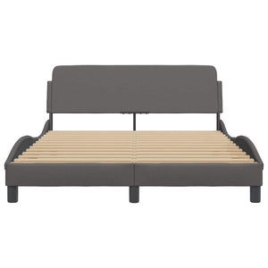 Bettgestell Dover Grau 140x190 cm Kunstleder