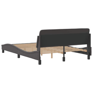 Bettgestell Dover Grau 140x190 cm Kunstleder