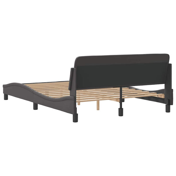 Bettgestell Dover Grau 140x190 cm Kunstleder