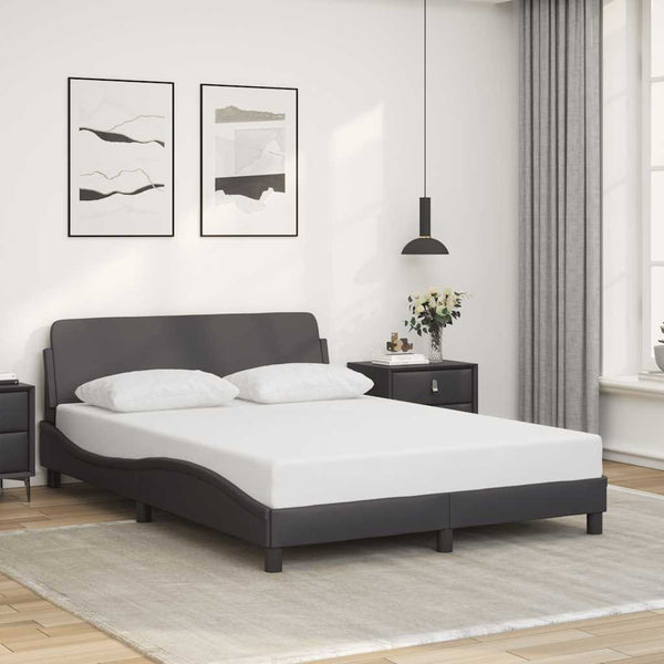Bettgestell Dover Grau 140x190 cm Kunstleder
