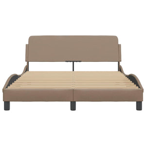 Bettgestell Cappuccino-Braun 140x190 cm Kunstleder