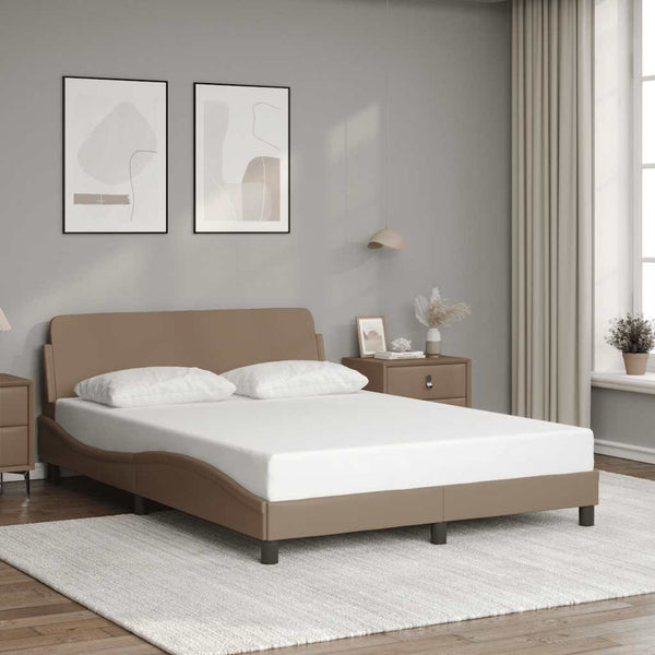 Bettgestell Cappuccino-Braun 140x190 cm Kunstleder