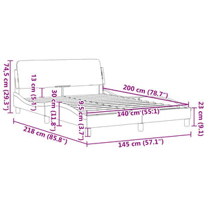 Bettgestell Schwarz Stoff 140x200 cm