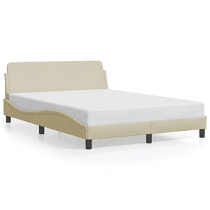 vidaXL Cadre de lit « Dover » crème 140x200 cm tissu