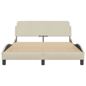 vidaXL Cadre de lit « Dover » crème 140x200 cm tissu