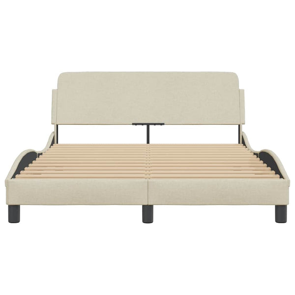 vidaXL Cadre de lit « Dover » crème 140x200 cm tissu