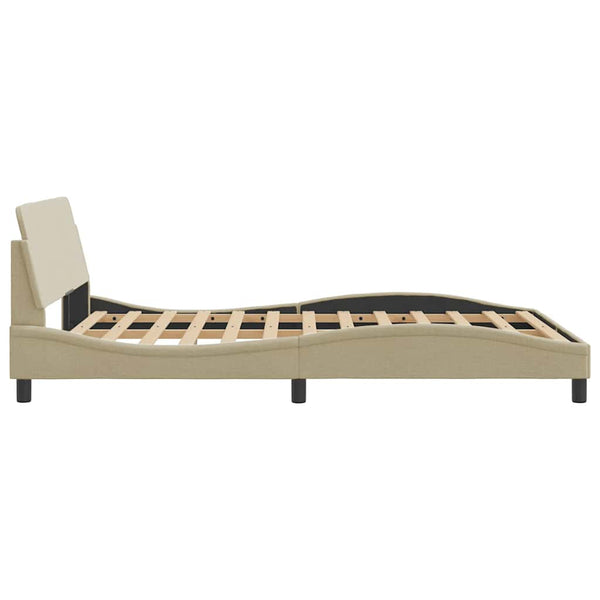 vidaXL Cadre de lit « Dover » crème 140x200 cm tissu