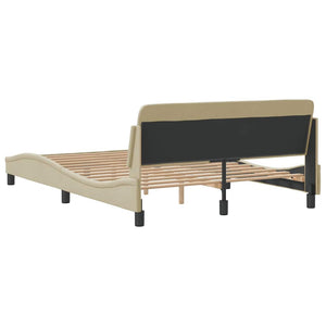 vidaXL Cadre de lit « Dover » crème 140x200 cm tissu