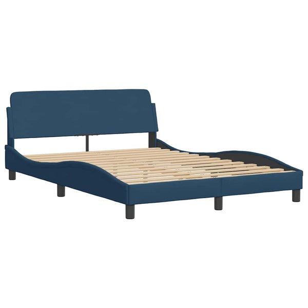 Bettgestell Blau 140x200 cm mit Kopfteil