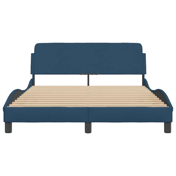 Bettgestell Blau 140x200 cm mit Kopfteil