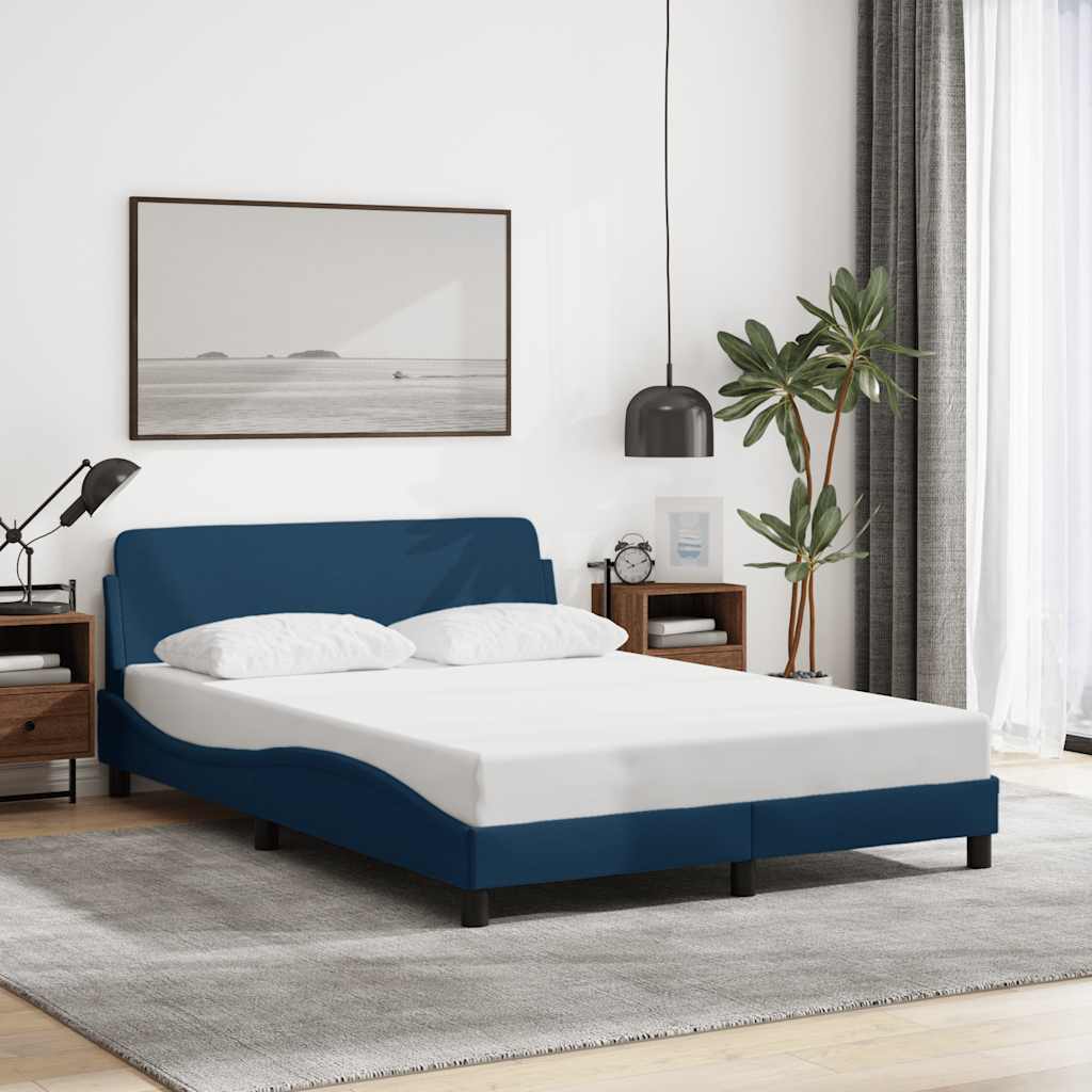 Bettgestell Blau 140x200 cm mit Kopfteil