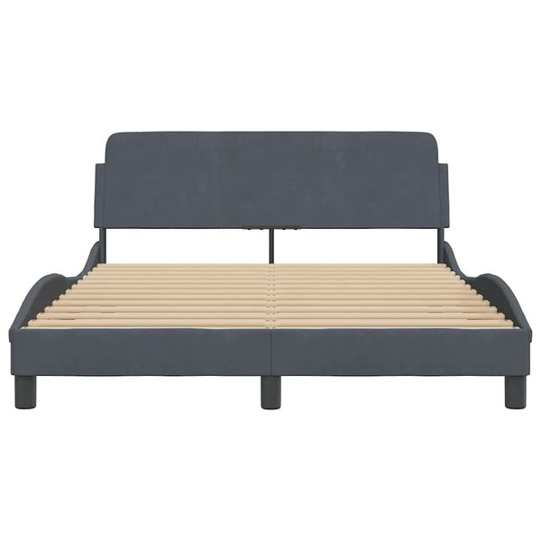 Bettgestell Dover Dunkelgrau 140x200 cm Samt