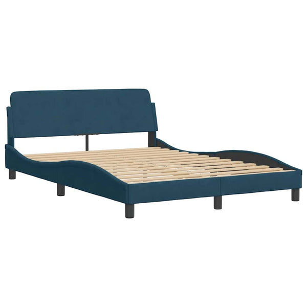 Bettgestell Blau Samt 140x200 cm