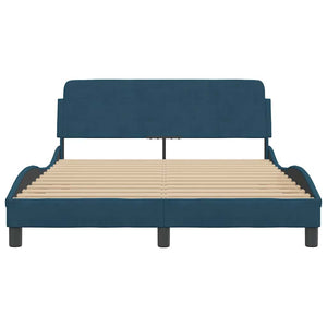 Bettgestell Blau Samt 140x200 cm