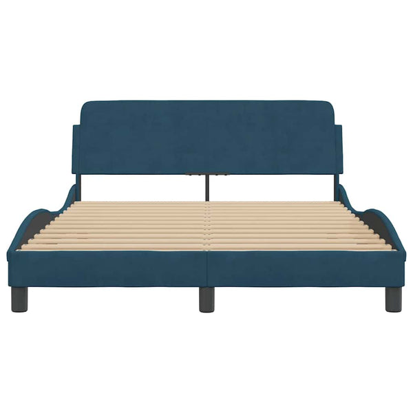 Bettgestell Blau Samt 140x200 cm