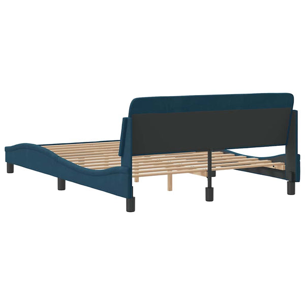 Bettgestell Blau Samt 140x200 cm