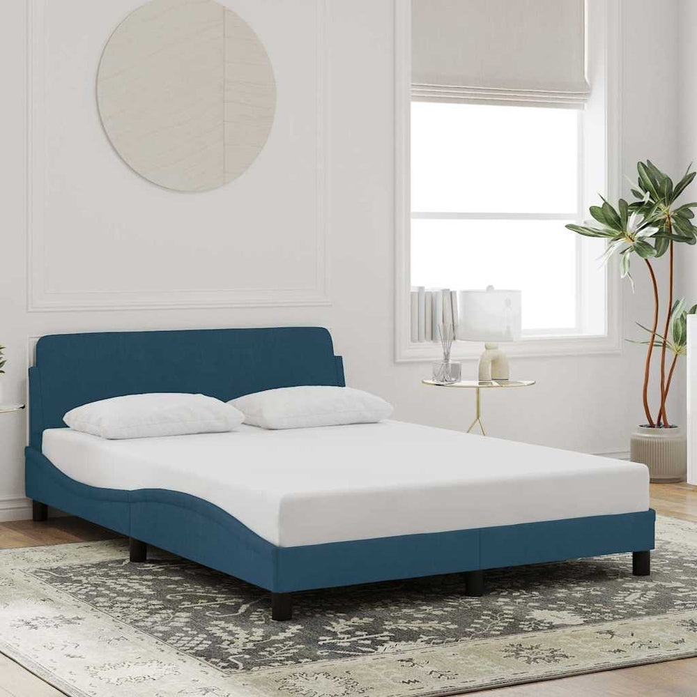 Bettgestell Blau Samt 140x200 cm